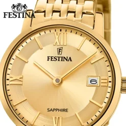 Festina Damenuhr Edelstahl gold Festina Swiss Made Armbanduhr UF20021/2