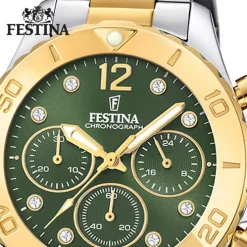 Festina Damenuhr Edelstahl silber gold Festina Boyfriend Armbanduhr UF20604/2