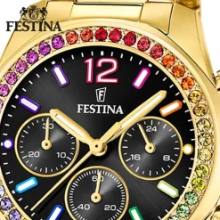 Festina Damenuhr Edelstahl gold Festina Boyfriend Armbanduhr UF20609/3
