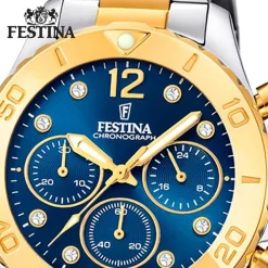 Festina Damenuhr Edelstahl silber gold Festina Boyfriend Armbanduhr UF20604/3