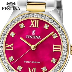 Festina Damenuhr Edelstahl silber gold Festina Solar Energy Solaruhr UF20659/3