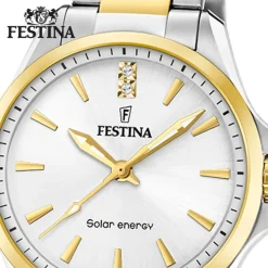 Festina Damenuhr Edelstahl silber gold Festina Solar Energy Solaruhr UF20655/2