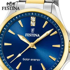 Festina Damenuhr Edelstahl silber gold Festina Solar Energy Solaruhr UF20655/4