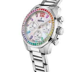 Festina Damenuhr Edelstahl silber Festina Boyfriend Armbanduhr UF20606/2