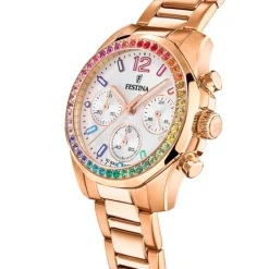 Festina Damenuhr Edelstahl rosé Festina Boyfriend Armbanduhr UF20639/2