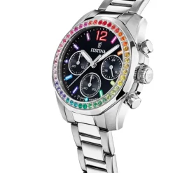 Festina Damenuhr Edelstahl silber Festina Boyfriend Armbanduhr UF20606/3