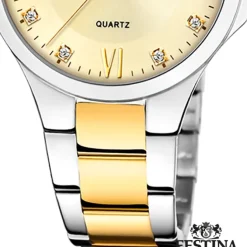 Festina Damenuhr Edelstahl silber gold Festina Boyfriend Armbanduhr UF20618/1