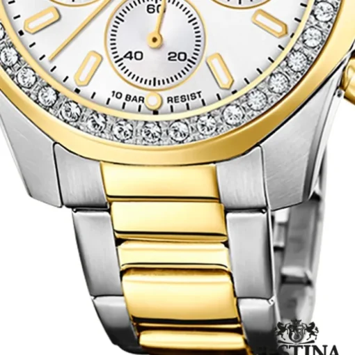 Festina Damenuhr Edelstahl silber gold Festina Boyfriend Armbanduhr UF20607/1