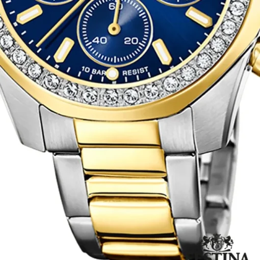 Festina Damenuhr Edelstahl silber gold Festina Boyfriend Armbanduhr UF20607/2