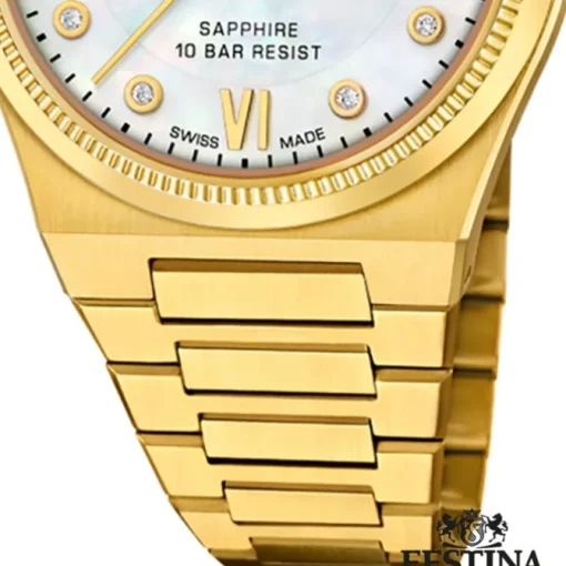 Festina Damenuhr Edelstahl gold Festina Swiss made Armbanduhr UF20039/1