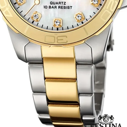 Festina Damenuhr Edelstahl silber gold Festina Boyfriend Armbanduhr UF20504/2