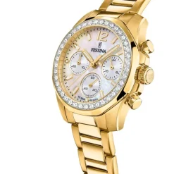 Festina Damenuhr Edelstahl gold Festina Boyfriend Armbanduhr UF20609/1