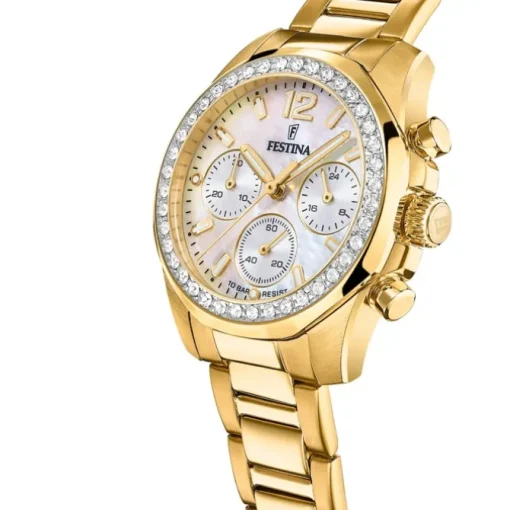 Festina Damenuhr Edelstahl gold Festina Boyfriend Armbanduhr UF20609/1