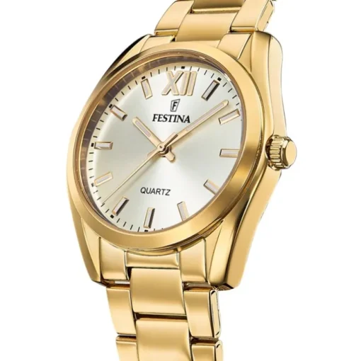 Festina Damenuhr Edelstahl gold Festina Boyfriend Armbanduhr UF20640/1