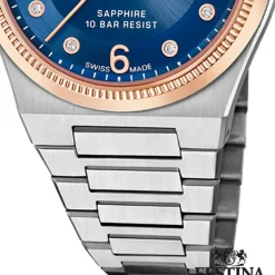 Festina Damenuhr Edelstahl silber rosé Festina Swiss Made Armbanduhr UF20037/2