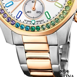 Festina Damenuhr Edelstahl silber rosé Festina Boyfriend Armbanduhr UF20608/2