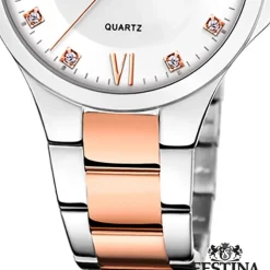 Festina Damenuhr Edelstahl silber rosé Festina Boyfriend Armbanduhr UF20612/1