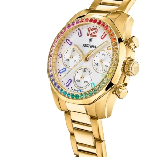 Festina Damenuhr Edelstahl gold Festina Boyfriend Armbanduhr UF20609/2