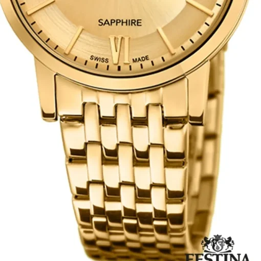 Festina Damenuhr Edelstahl gold Festina Swiss Made Armbanduhr UF20021/2