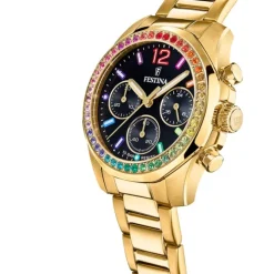 Festina Damenuhr Edelstahl gold Festina Boyfriend Armbanduhr UF20609/3