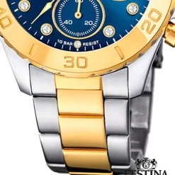 Festina Damenuhr Edelstahl silber gold Festina Boyfriend Armbanduhr UF20604/3