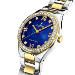 Festina Damenuhr Edelstahl silber gold Festina Solar Energy Solaruhr UF20659/2