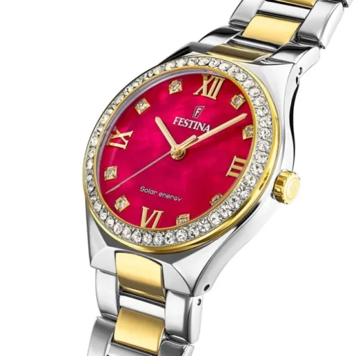 Festina Damenuhr Edelstahl silber gold Festina Solar Energy Solaruhr UF20659/3