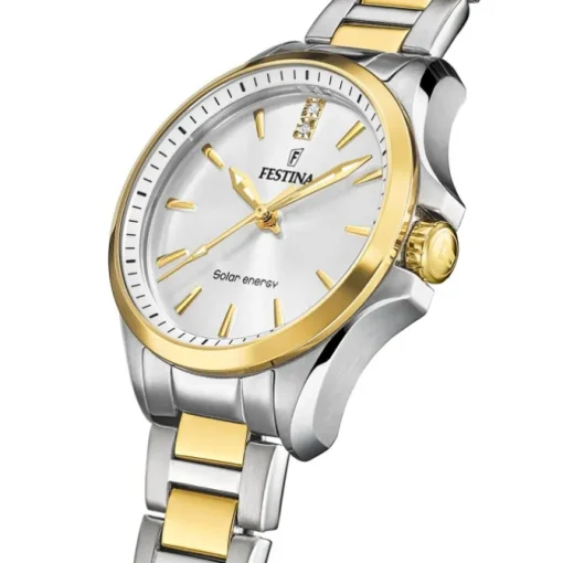 Festina Damenuhr Edelstahl silber gold Festina Solar Energy Solaruhr UF20655/2