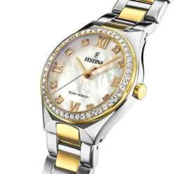Festina Damenuhr Edelstahl silber gold Festina Solar Energy Solaruhr UF20659/1