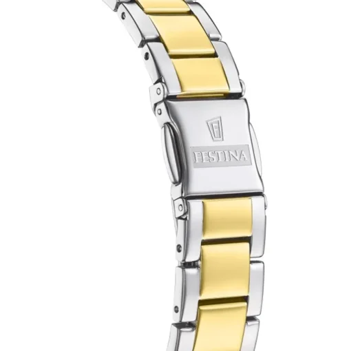 Festina Damenuhr Edelstahl silber gold Festina Boyfriend Armbanduhr UF20618/1