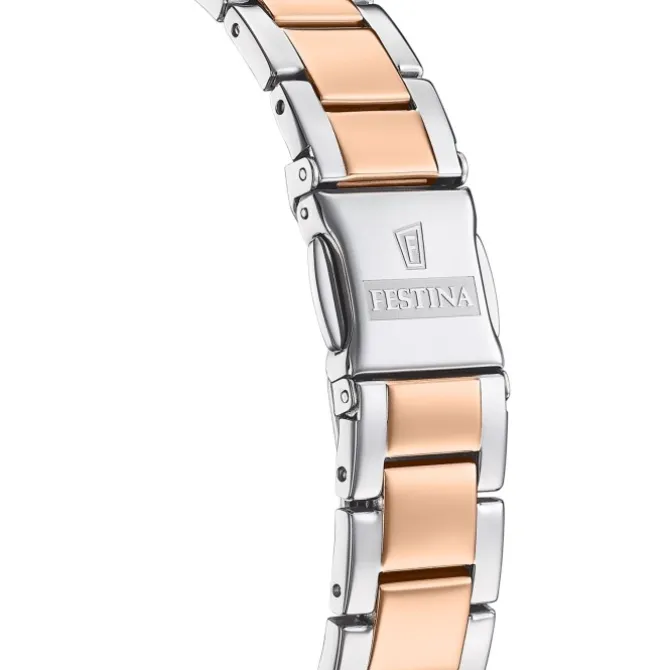 Festina Damenuhr Edelstahl silber rosé Festina Boyfriend Armbanduhr UF20612/2