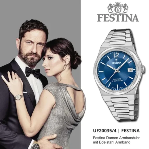 Festina Damenuhr Edelstahl silber Festina Swiss made Armbanduhr UF20035/4