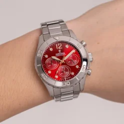 Festina Damenuhr Edelstahl silber Festina Boyfriend Armbanduhr UF20603/2