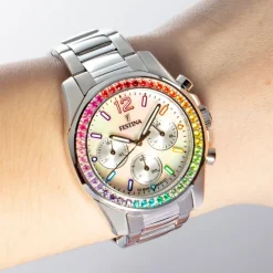 Festina Damenuhr Edelstahl silber Festina Boyfriend Armbanduhr UF20606/2