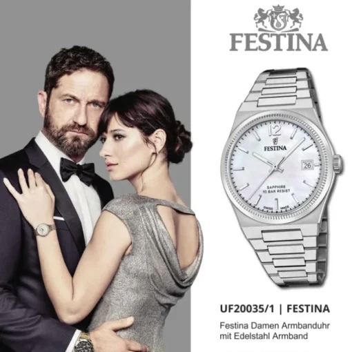 Festina Damenuhr Edelstahl silber Festina Swiss made Armbanduhr UF20035/1