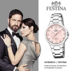Festina Damenuhr Edelstahl silber Festina Mademoiselle Armbanduhr UF20582/2