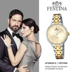 Festina Damenuhr Edelstahl silber gold Festina Mademoiselle Armbanduhr UF20625/2