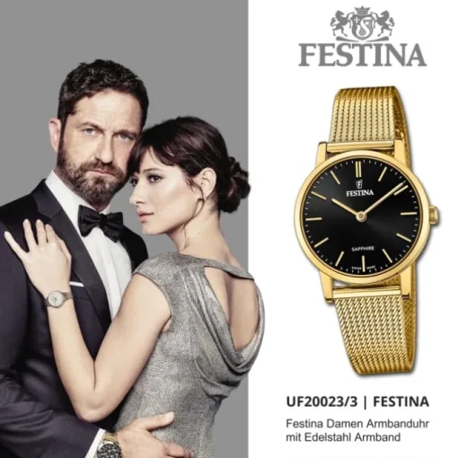 Festina Damenuhr Edelstahl gold Festina Swiss Made Armbanduhr UF20023/3