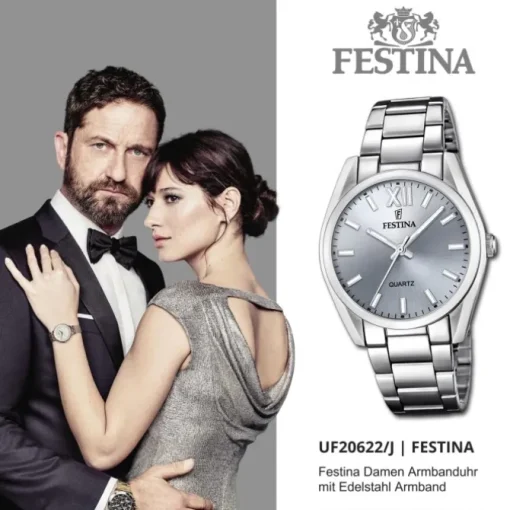 Festina Damenuhr Edelstahl silber Festina Boyfriend Armbanduhr UF20622/J