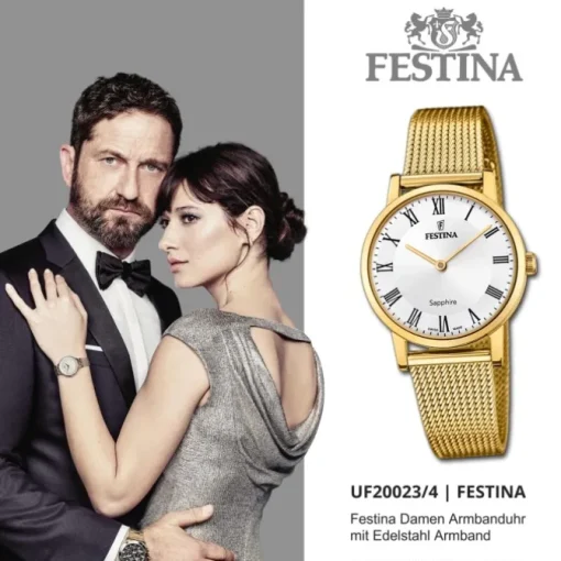 Festina Damenuhr Edelstahl gold Festina Swiss made Armbanduhr UF20023/4