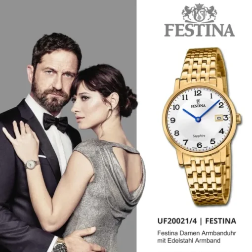 Festina Damenuhr Edelstahl gold Festina Swiss made Armbanduhr UF20021/4