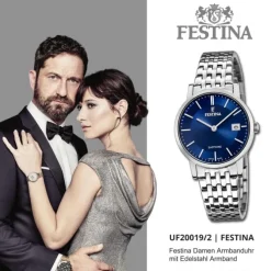 Festina Damenuhr Edelstahl silber Festina Swiss Made Armbanduhr UF20019/2