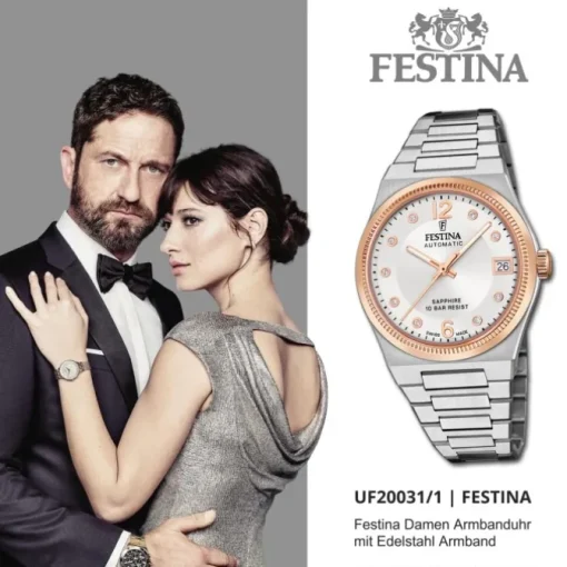 Festina Damenuhr Edelstahl silber Festina Swiss made Armbanduhr UF20031/1