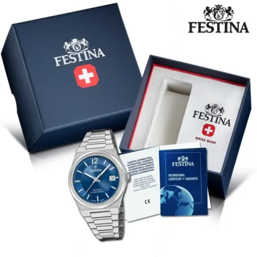 Festina Damenuhr Edelstahl silber Festina Swiss made Armbanduhr UF20035/4