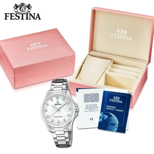 Festina Damenuhr Edelstahl silber Festina Solar Energy Solaruhr UF20654/1