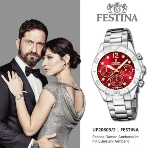 Festina Damenuhr Edelstahl silber Festina Boyfriend Armbanduhr UF20603/2