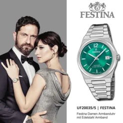 Festina Damenuhr Edelstahl silber Festina Swiss made Armbanduhr UF20035/5