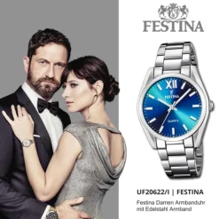 Festina Damenuhr Edelstahl silber Festina Boyfriend Armbanduhr UF20622/I