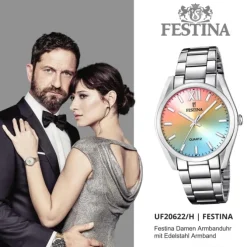 Festina Damenuhr Edelstahl silber Festina Boyfriend Armbanduhr UF20622/H