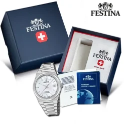 Festina Damenuhr Edelstahl silber Festina Swiss made Armbanduhr UF20035/1